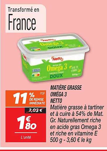 MATIÈRE GRASSE OMEGA 3 NETTO