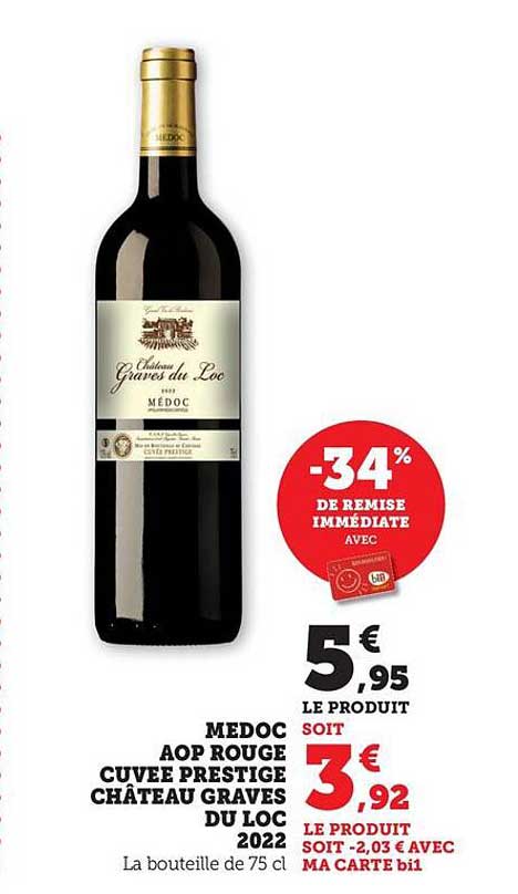 MEDOC AOP ROUGE CUVEE PRESTIGE CHÂTEAU GRAVES DU LOC 2022