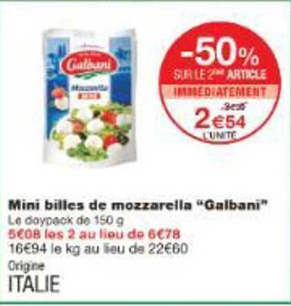 Mini billes de mozzarella "Galbani"