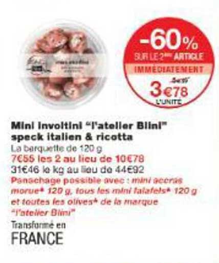 Mini Involtini "l'atelier Blini" speck italien & ricotta