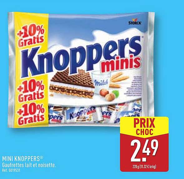 MINI KNOPPERS® Gaufrettes lait et noisette.
