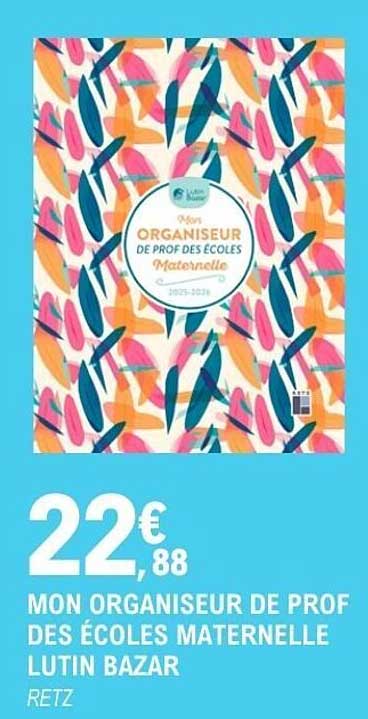 MON ORGANISEUR DE PROF DES ÉCOLES MATERNELLE LUTIN BAZAR