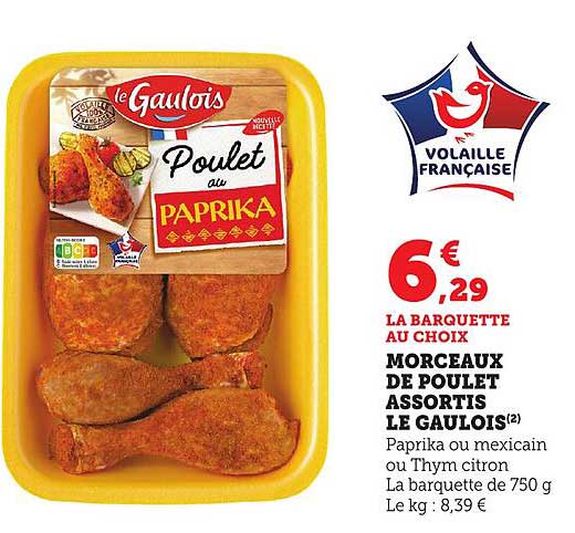 MORCEAUX DE POULET ASSORTIS LE GAULOIS