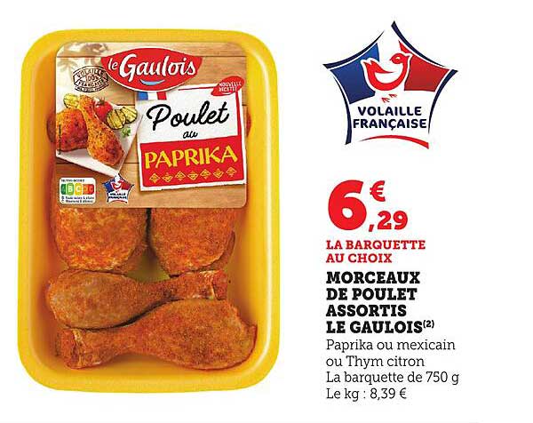 MORCEAUX DE POULET ASSORTIS LE GAULOIS