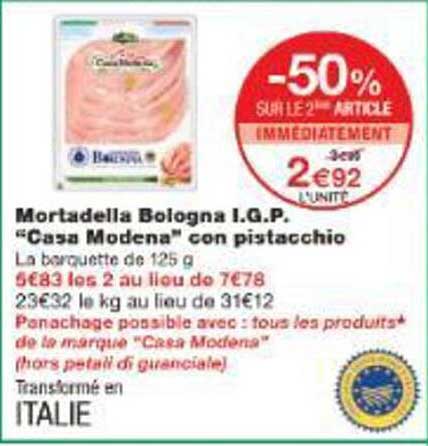 Mortadella Bologna I.G.P. "Casa Modena" con pistacchio