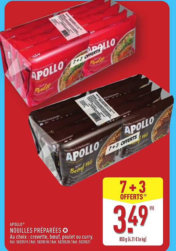 NOUILLES PRÉPARÉES AU CHOIX : CREVETTE, BŒUF, POULET OU CURRY