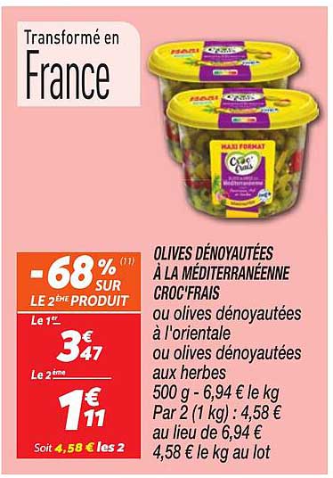 OLIVES DÉNOYAUTÉES À LA MÉDITERRANÉENNE CROC'FRAIS