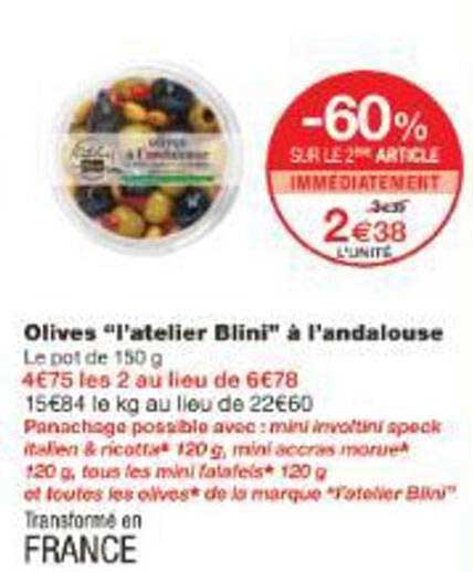 Olives "l'atelier Blini" à l'andalouse