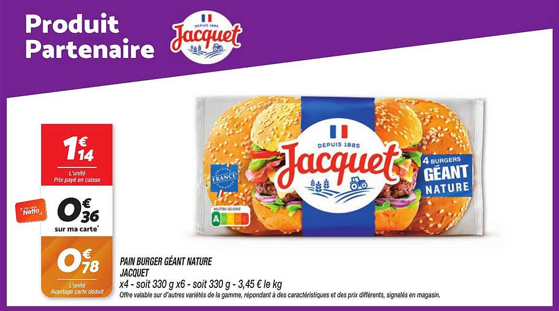 PAIN BURGER GÉANT NATURE JACQUET