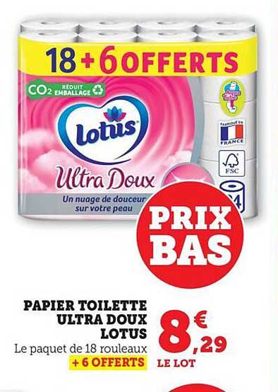 PAPIER TOILETTE ULTRA DOUX LOTUS