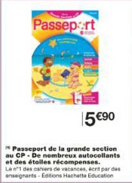 Passeport de la grande section au CP - De nombreux autocollants et des étoiles récompensées.
