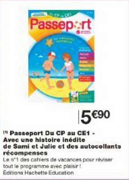 Passeport Du CP au CE1 - Avec une histoire inédite de Sami et Julie et des autocollants récompenses