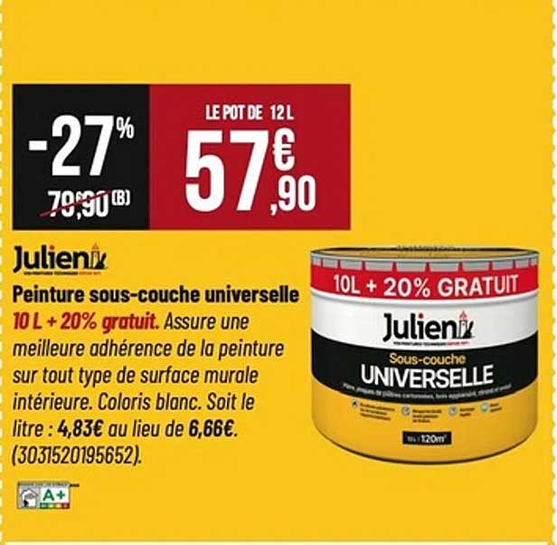 Peinture sous-couche universelle 10 L + 20% gratuit.