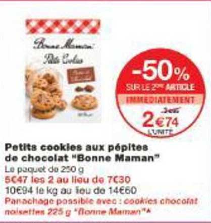 Petits cookies aux pépites de chocolat "Bonne Maman"