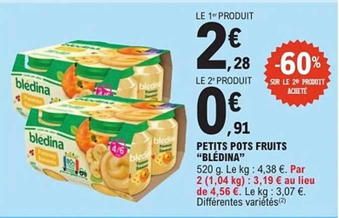 PETITS POTS FRUITS "BLÉDINA"