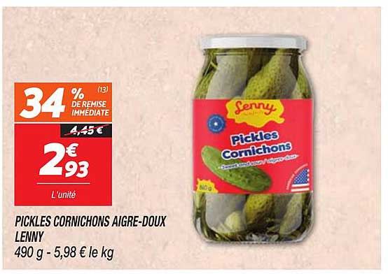 PICKLES CORNICHONS AIGRE-DOUX LENNY