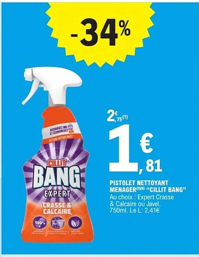 PISTOLET NETTOYANT MENAGER(5)* "CILLIT BANG"