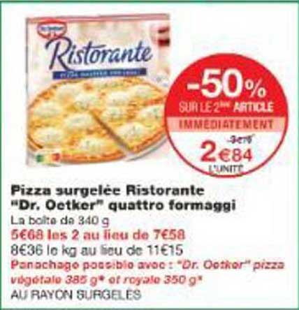 Pizza surgelée Ristorante "Dr. Oetker" quattro formaggi