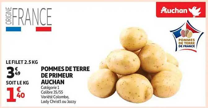 POMMES DE TERRE DE PRIMEUR AUCHAN