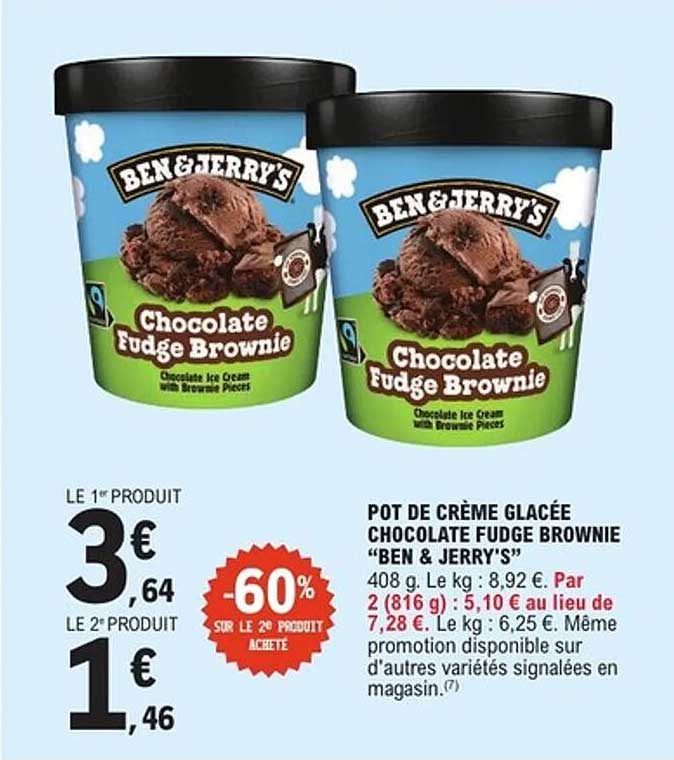 Pot de crème glacée Chocolat Fudge Brownie "Ben & Jerry's"