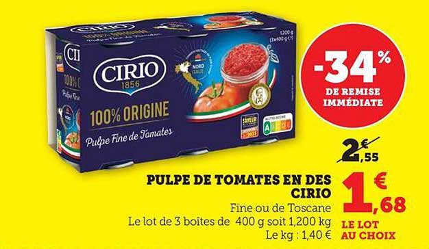 PULPE DE TOMATES EN DES CIRIO