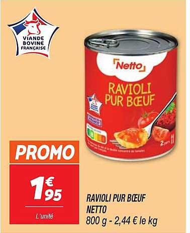 RAVIOLI PUR BŒUF NETTO