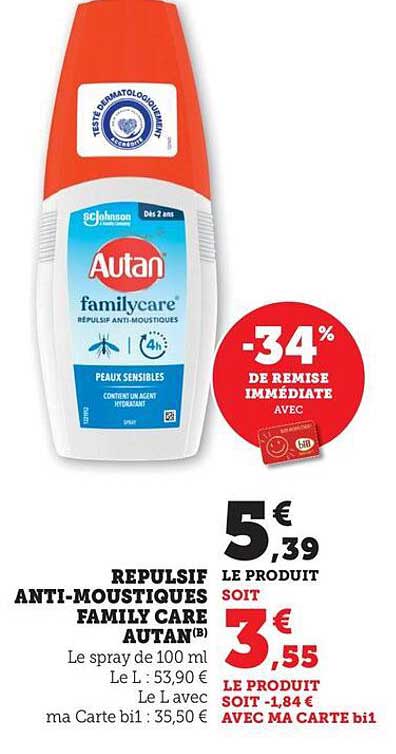 REPULSIF ANTI-MOUSTIQUES FAMILY CARE AUTAN(B)