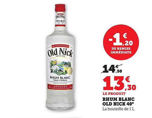 RHUM BLANC OLD NICK 40°