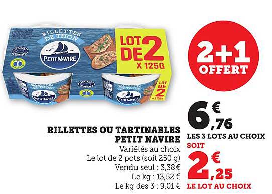 RILLETTES OU TARTINABLES PETIT NAVIRE