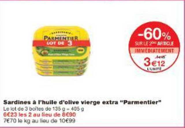 Sardines à l’huile d'olive vierge extra "Parmentier"
