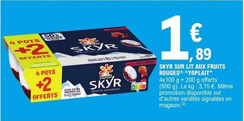 SKYR SUR LIT AUX FRUITS ROUGES "YOPLAIT"