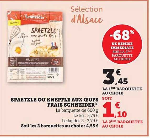 SPAETZLE OU KNEPFLE AUX OEUFS FRAIS SCHNEIDER