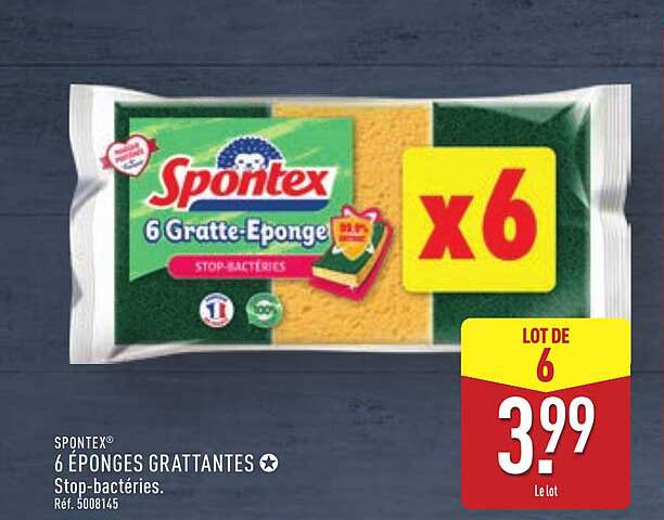SPONTEX® 6 ÉPONGES GRATTANTES