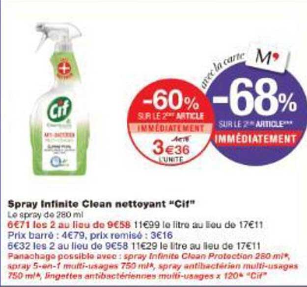 Spray Infinite Clean nettoyant “Cif”