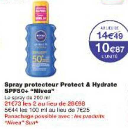 Spray protecteur Protect & Hydrate SPF50+ "Nivea"