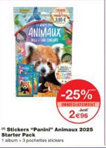 Stickerrs “Panini” Animaux 2025 Starter Pack