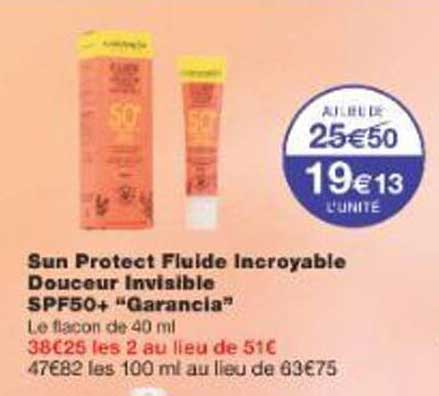 Sun Protect Fluide Incroyable Douceur Invisible SPF50+ “Garancia”