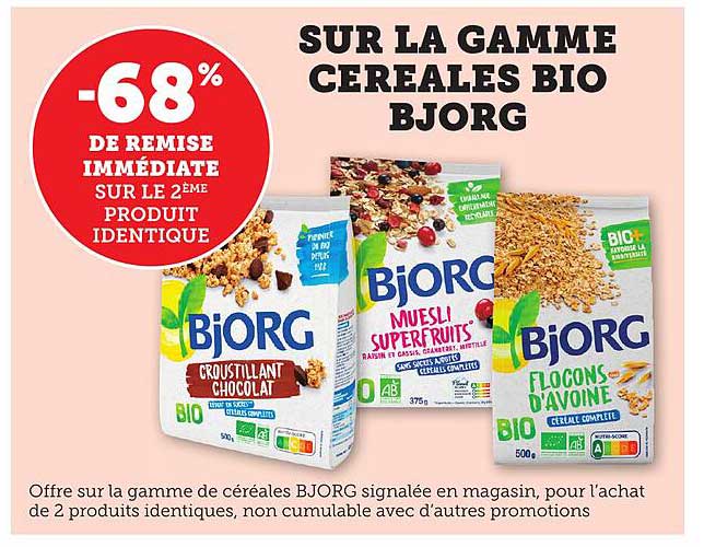 SUR LA GAMME CEREALES BIO BJORG