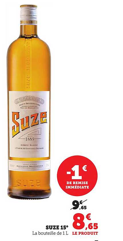 SUZE 15° La bouteille de 1 L