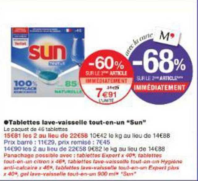 Tablettes lave-vaisselle tout-en-un “Sun”