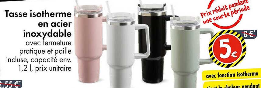 Tasse isotherme en acier inoxydable