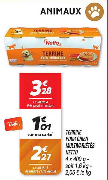 TERRINE POUR CHIEN MULTIVARIÉTÉS NETTO