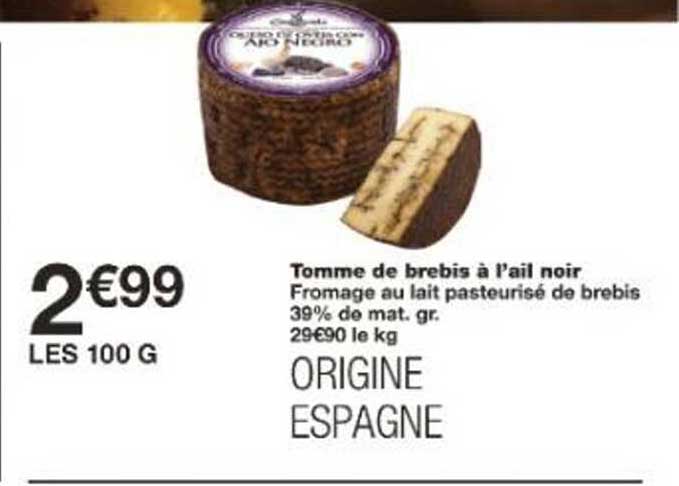 Tomme de brebis à l'ail noir