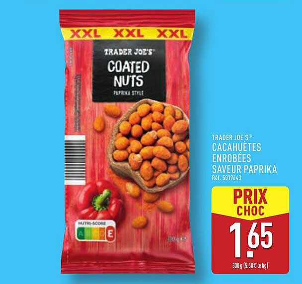 TRADER JOE'S® CACAHUÈTES ENROBÉES SAVEUR PAPRIKA