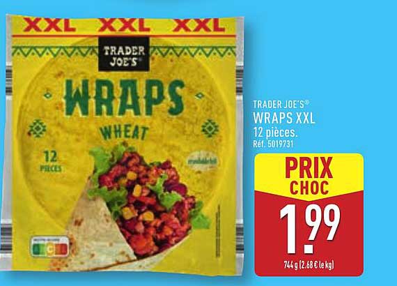TRADER JOE'S® WRAPS XXL 12 pièces.