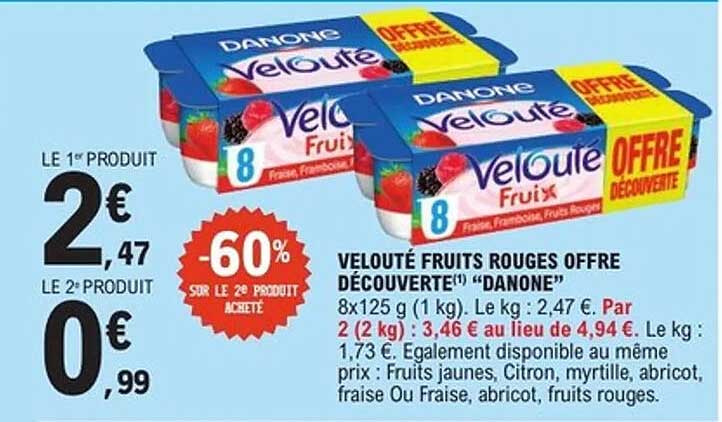 VELOUTÉ FRUITS ROUGES OFFRE DÉCOUVERTE "DANONE"