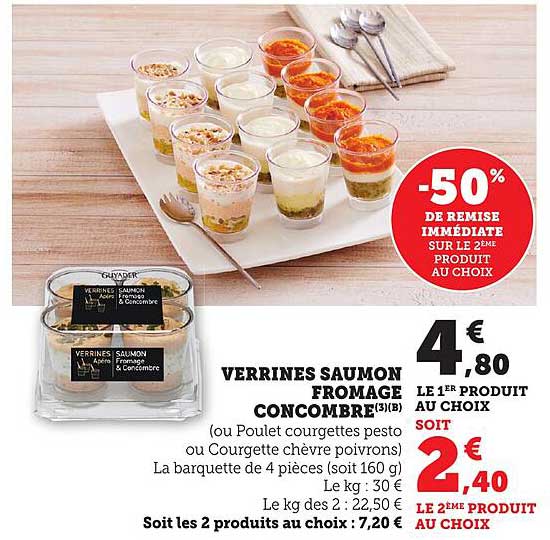 VERRINES SAUMON FROMAGE CONCOMBRE