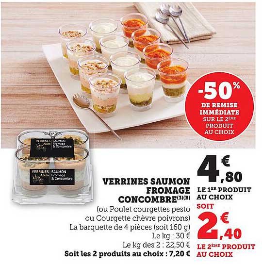 VERRINES SAUMON FROMAGE CONCOMBRE
