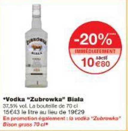 Vodka “Zubrowka” Biala