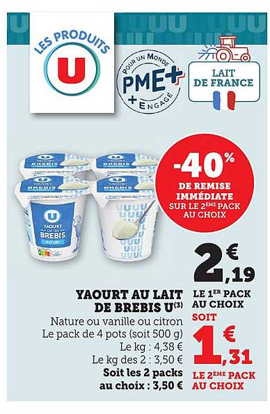 YAOURT AU LAIT DE BREBIS U